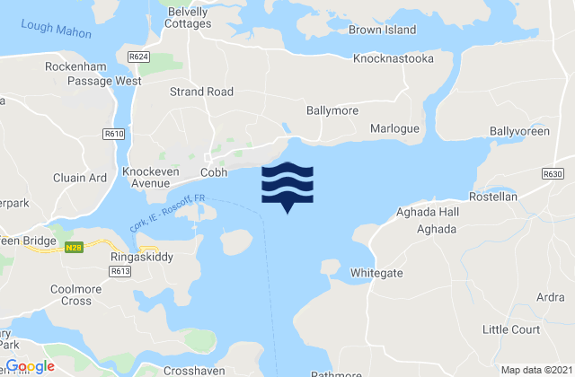Mapa de mareas Cork Harbour, Ireland