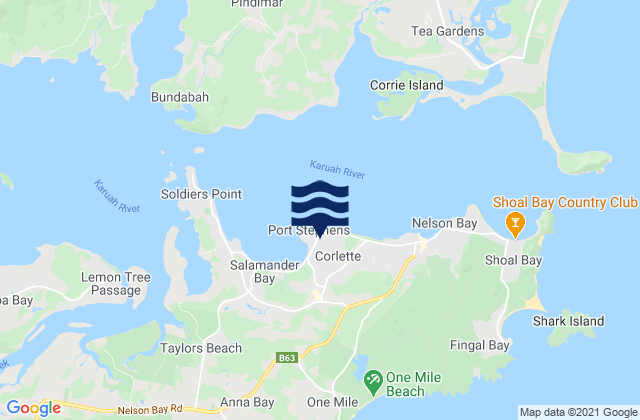 Mapa de mareas Corlette, Australia