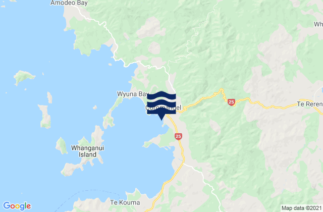 Mapa de mareas Coromandel, New Zealand