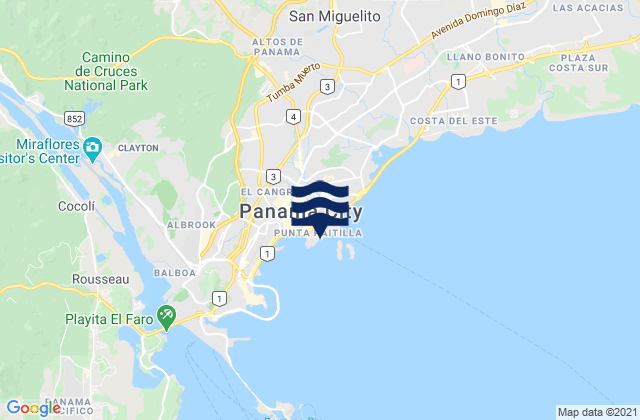 Mapa de mareas Corregimiento San Francisco, Panama