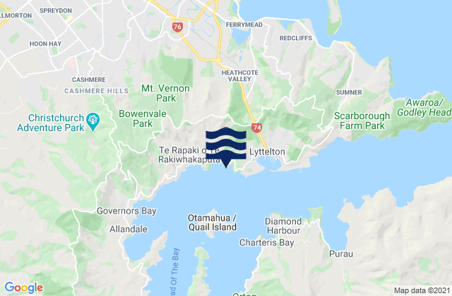Mapa de mareas Corsair Bay, New Zealand