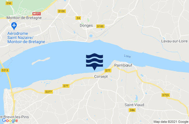 Mapa de mareas Corsept, France
