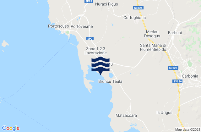 Mapa de mareas Cortoghiana, Italy