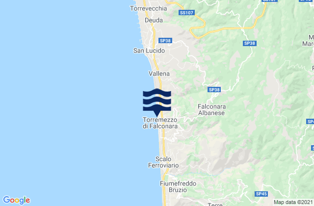 Mapa de mareas Cosenza, Italy