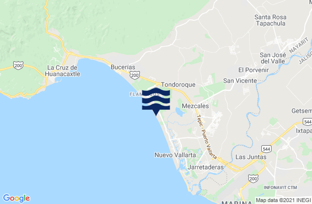 Mapa de mareas Costa Banderas, Mexico