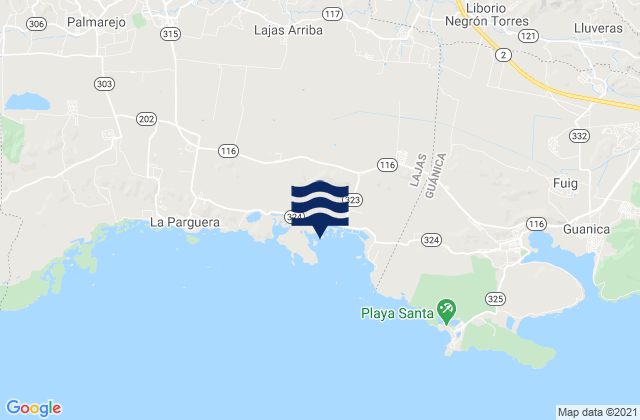 Mapa de mareas Costa Barrio, Puerto Rico