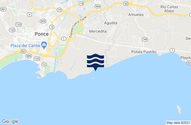 Mapa de mareas Coto Laurel Barrio, Puerto Rico