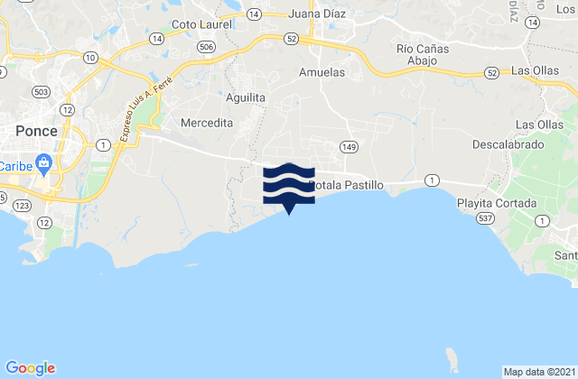 Mapa de mareas Coto Laurel, Puerto Rico