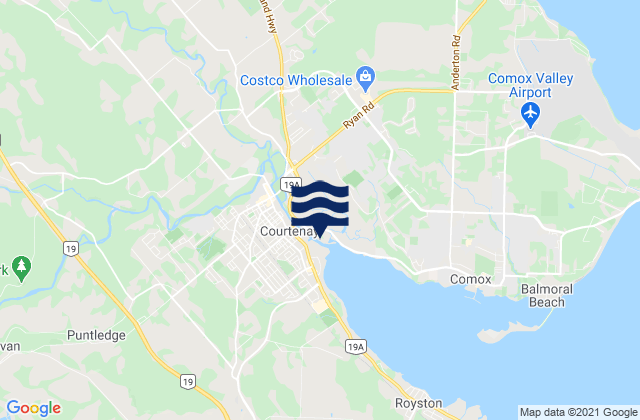 Mapa de mareas Courtenay, Canada