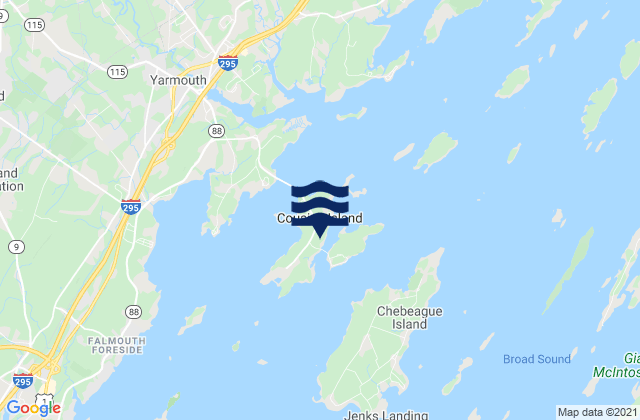 Mapa de mareas Cousins Island, United States