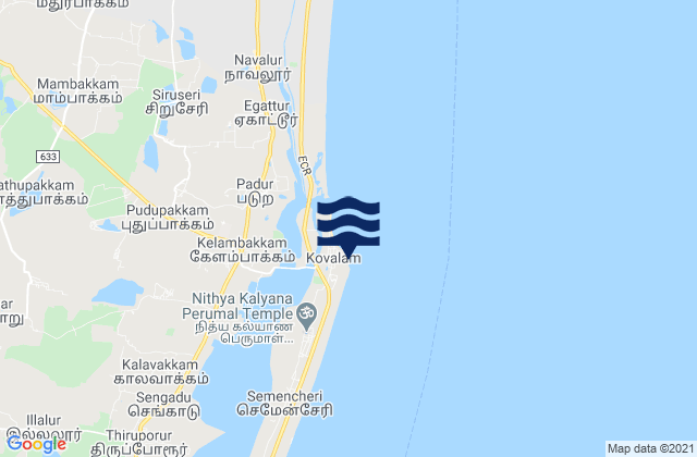 Mapa de mareas Covelong Point, India