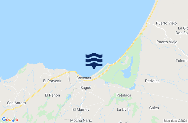 Mapa de mareas Coveñas, Colombia