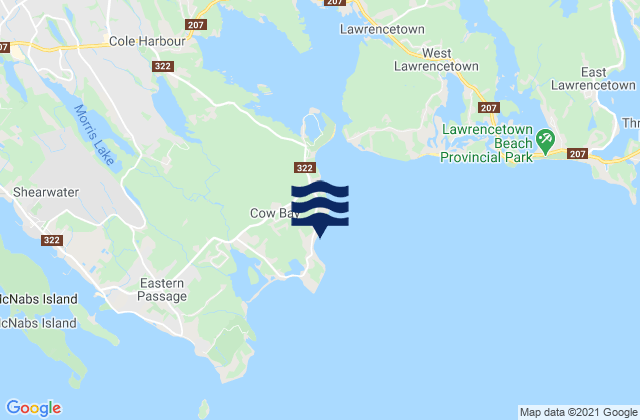 Mapa de mareas Cow Bay, Canada