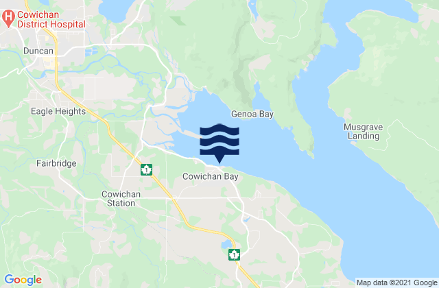 Mapa de mareas Cowichan Bay, Canada