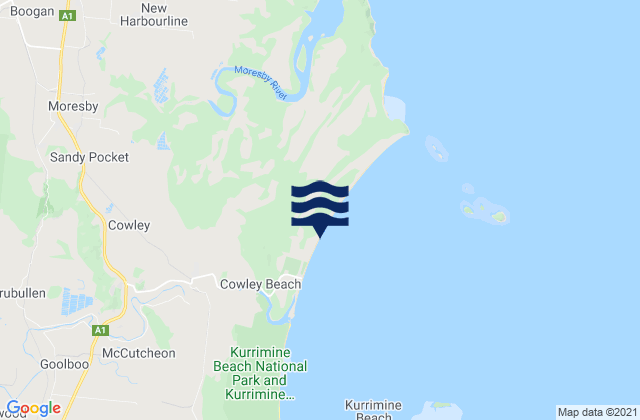 Mapa de mareas Cowley Beach, Australia