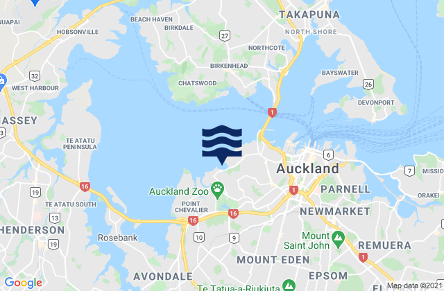 Mapa de mareas Coxs Bay, New Zealand