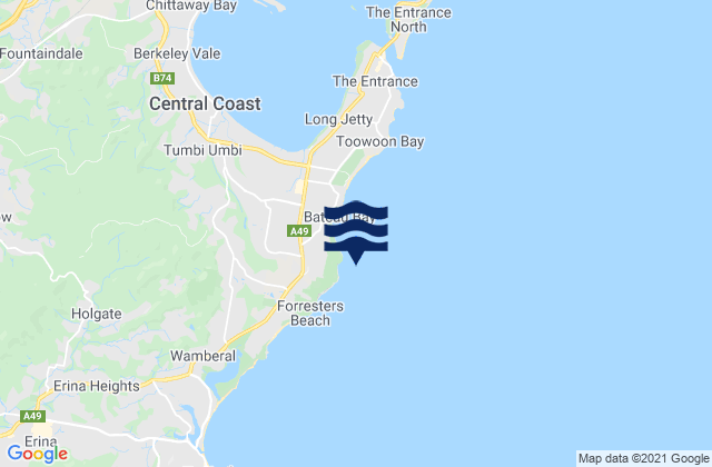 Mapa de mareas Crackneck, Australia