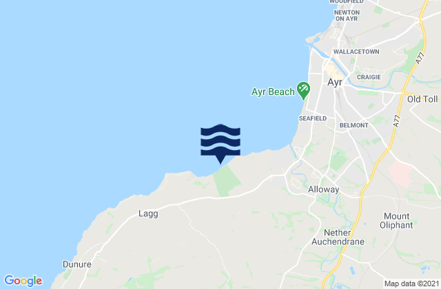 Mapa de mareas Craig Tara Beach, United Kingdom
