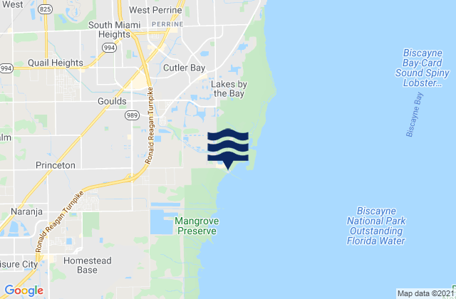 Mapa de mareas Crandon Park Marina, United States