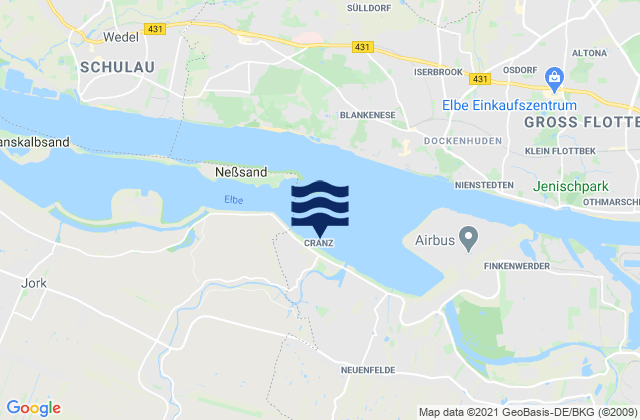 Mapa de mareas Cranz, Denmark