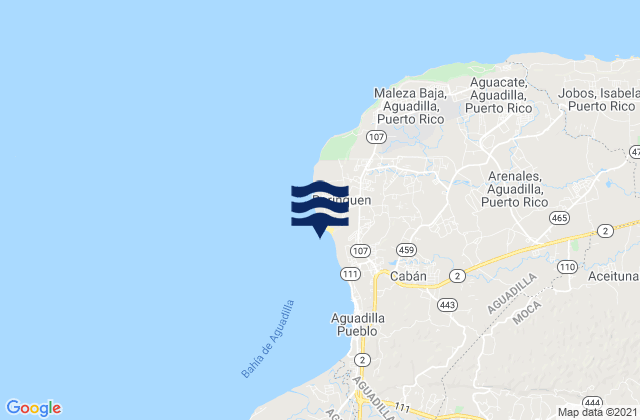 Mapa de mareas Crash Boat, Puerto Rico