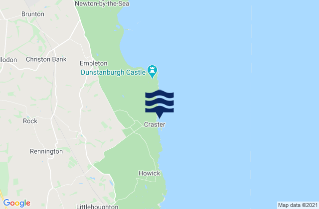 Mapa de mareas Craster Beach, United Kingdom