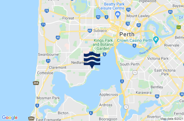 Mapa de mareas Crawley, Australia