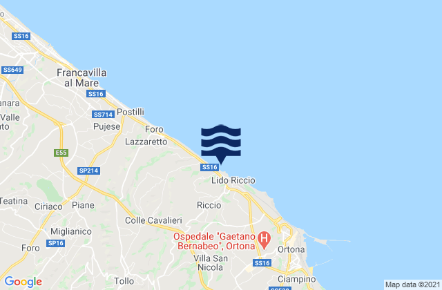 Mapa de mareas Crecchio, Italy