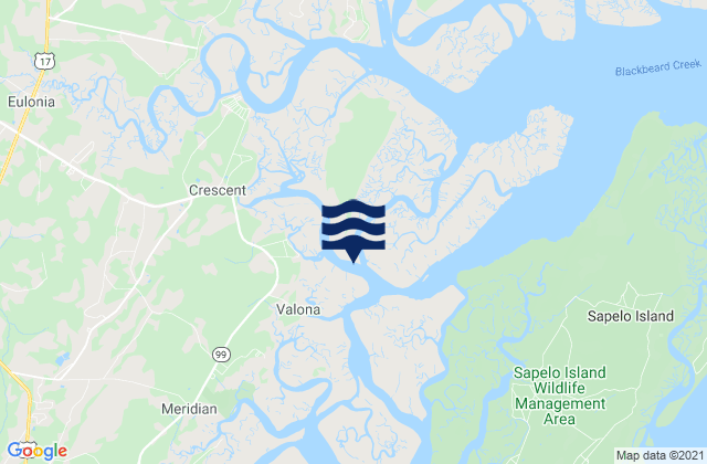 Mapa de mareas Creighton Narrows Entrance (Crescent River), United States