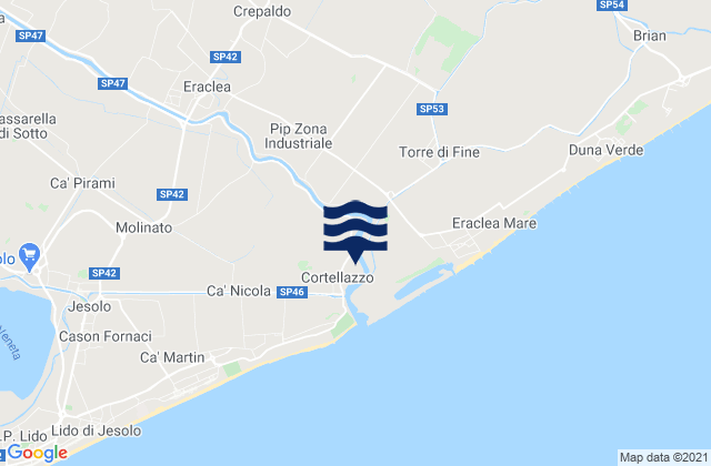 Mapa de mareas Crepaldo, Italy