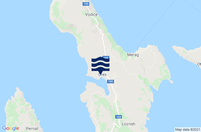 Mapa de mareas Cres, Croatia