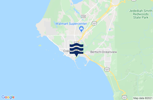 Mapa de mareas Crescent City, United States