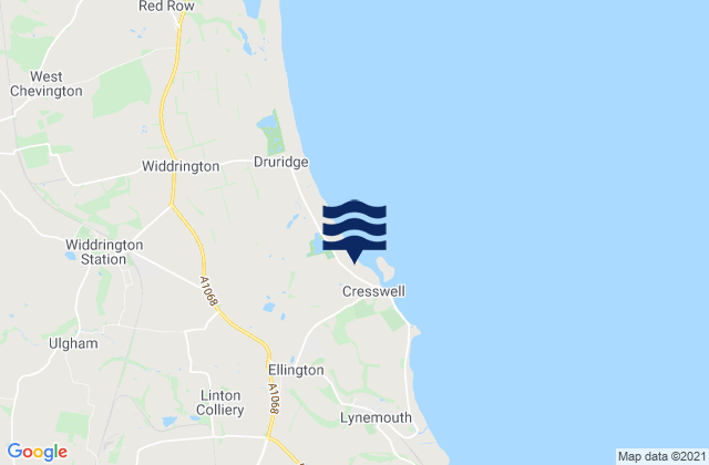 Mapa de mareas Cresswell Beach, United Kingdom