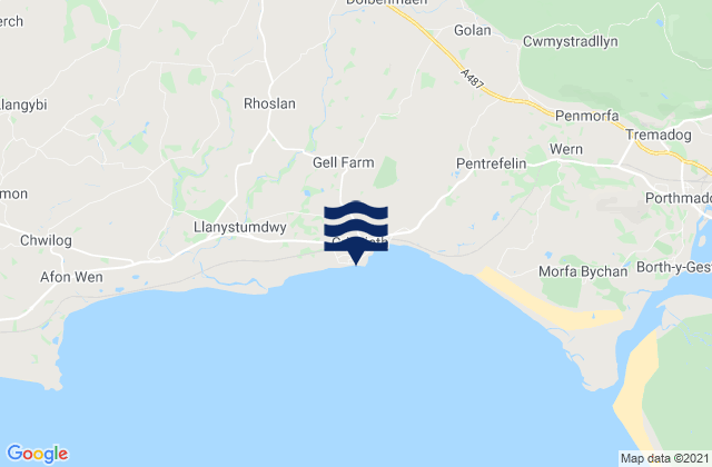 Mapa de mareas Criccieth, United Kingdom