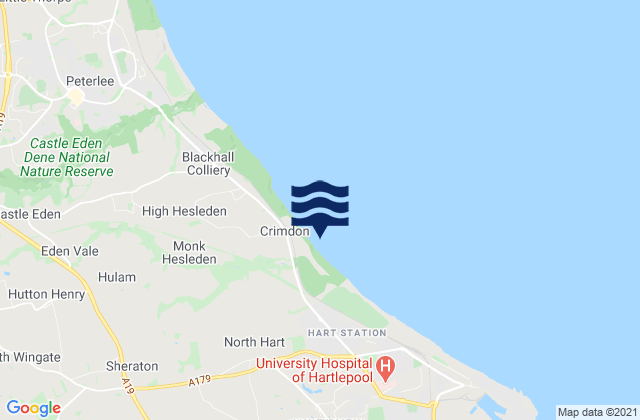 Mapa de mareas Crimdon Park Beach, United Kingdom