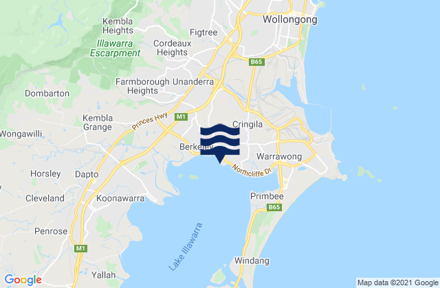 Mapa de mareas Cringila, Australia