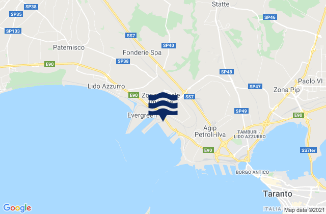 Mapa de mareas Crispiano, Italy