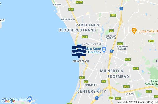 Mapa de mareas Crons, South Africa