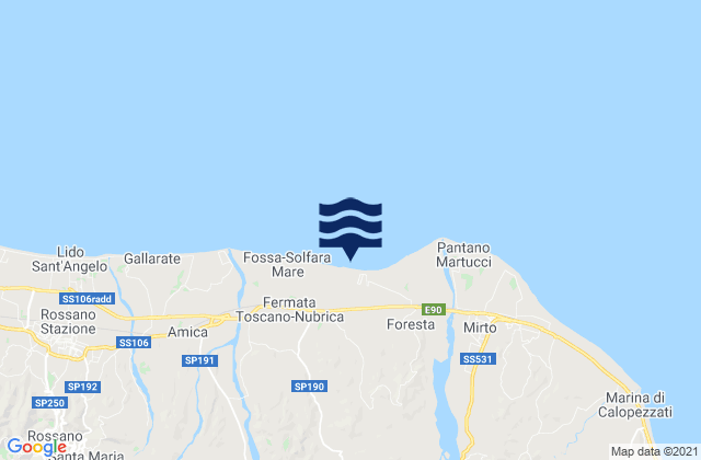 Mapa de mareas Cropalati, Italy