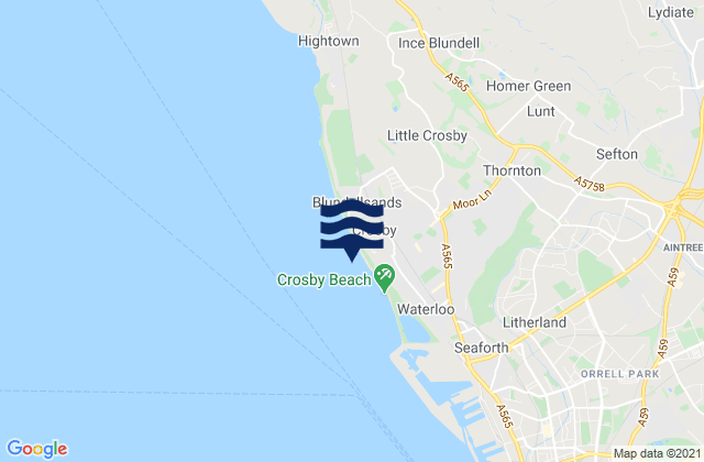 Mapa de mareas Crosby Beach, United Kingdom