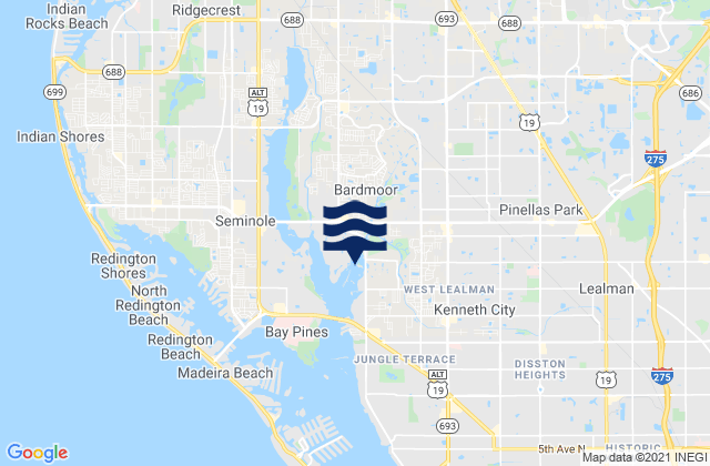 Mapa de mareas Cross Bayou, United States