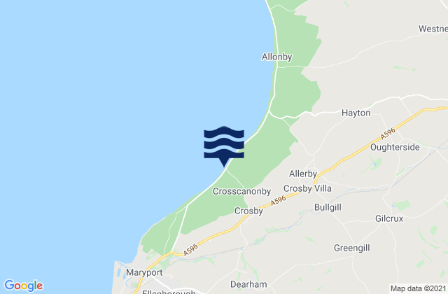 Mapa de mareas Crosscannonby Beach, United Kingdom