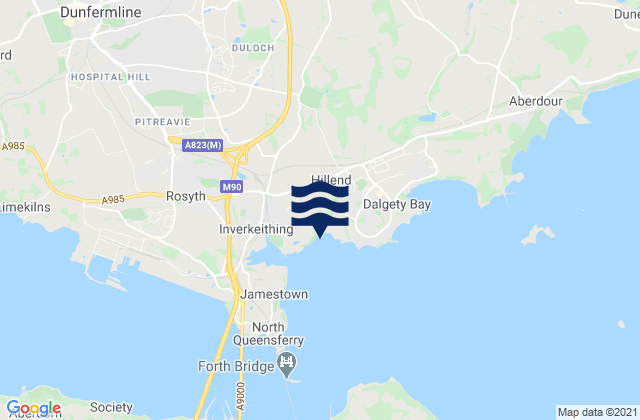 Mapa de mareas Crossgates, United Kingdom