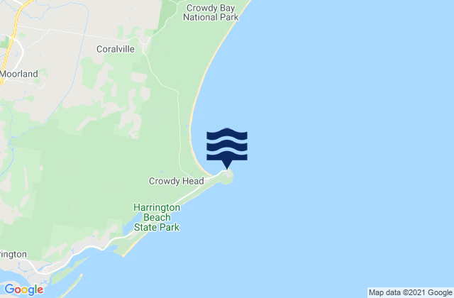 Mapa de mareas Crowdy Head, Australia