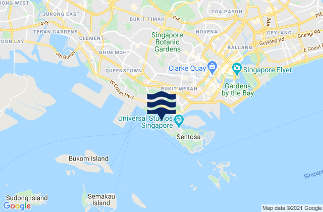 Mapa de mareas Cruise Bay, Singapore
