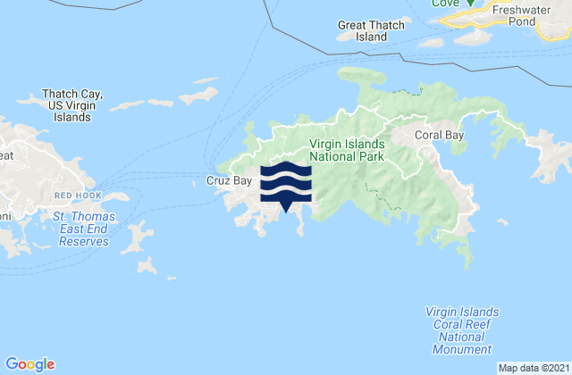 Mapa de mareas Cruz Bay, U.S. Virgin Islands
