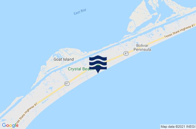 Mapa de mareas Crystal Beach, United States