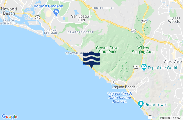 Mapa de mareas Crystal Cove State Park, United States