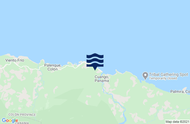 Mapa de mareas Cuango, Panama