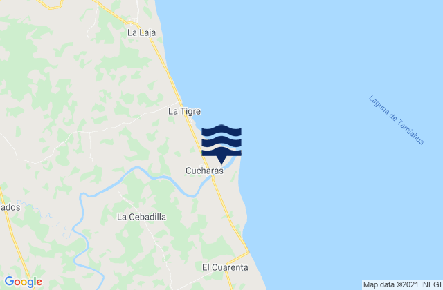 Mapa de mareas Cucharas, Mexico